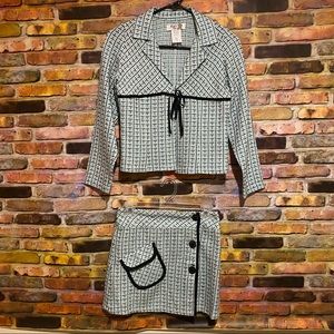 Kids Pageant Interview Suit Blue Black White Pattern Classy professional fancy